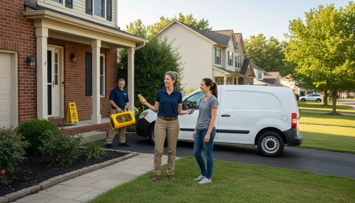 Residential water damage restoration in Le Claire, IA